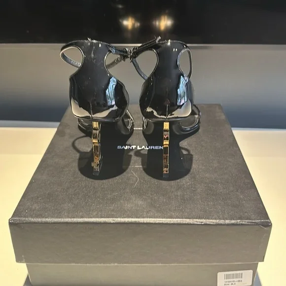 BEAUTIFUL YSL logo heel strappy sandals, size 6 1/2! - Picture 5 of 7